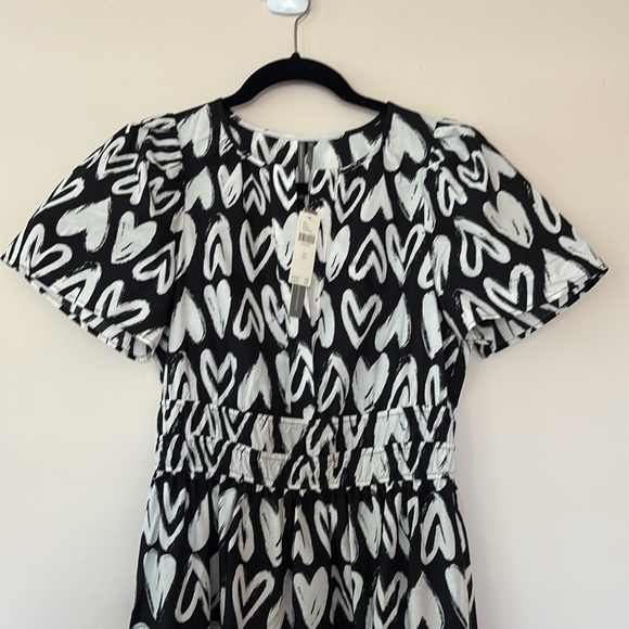 Anthropologie Somerset Maxi Dress Heart LOVE Print NEW Sz XS - Picture 5 of 8